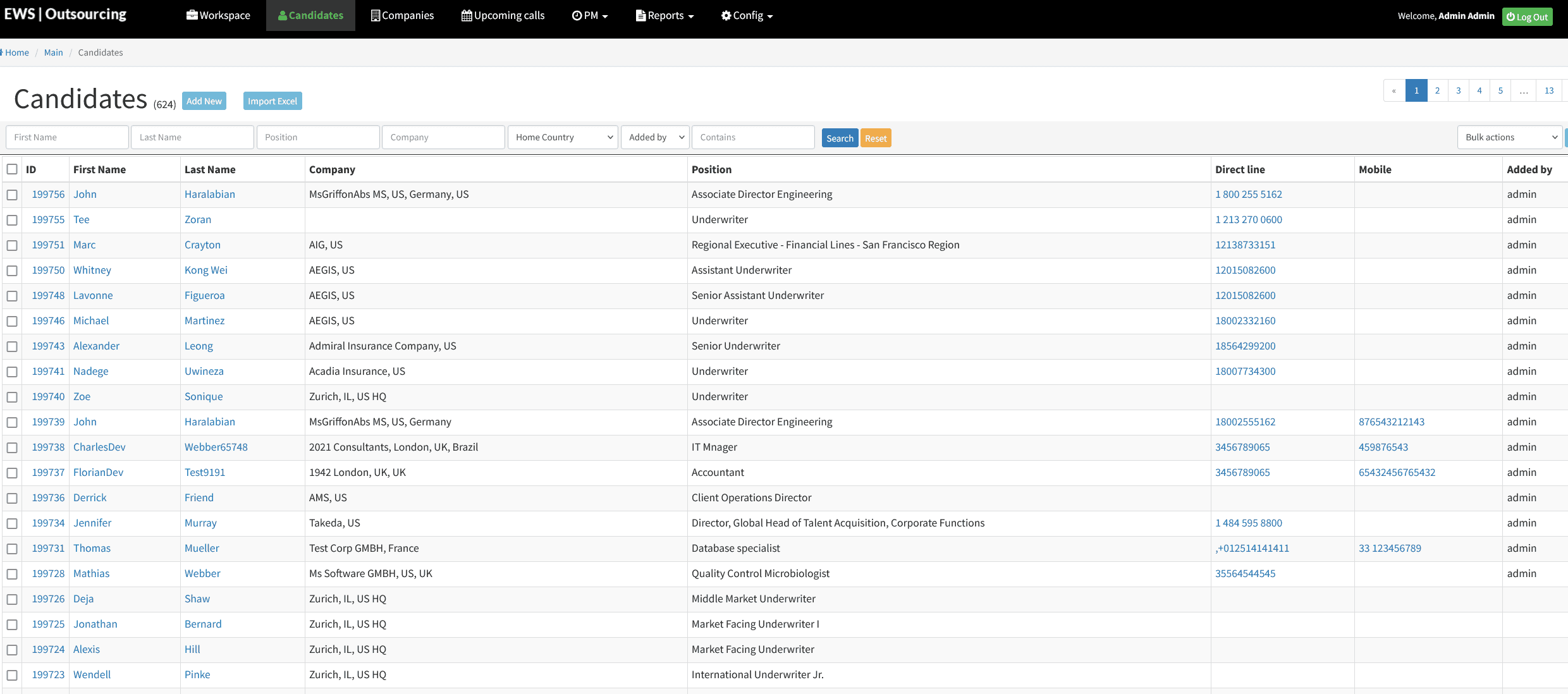 EWS Database - portofoliu programare Weblamp - servicii creare site, web design, digital marketing si SEO