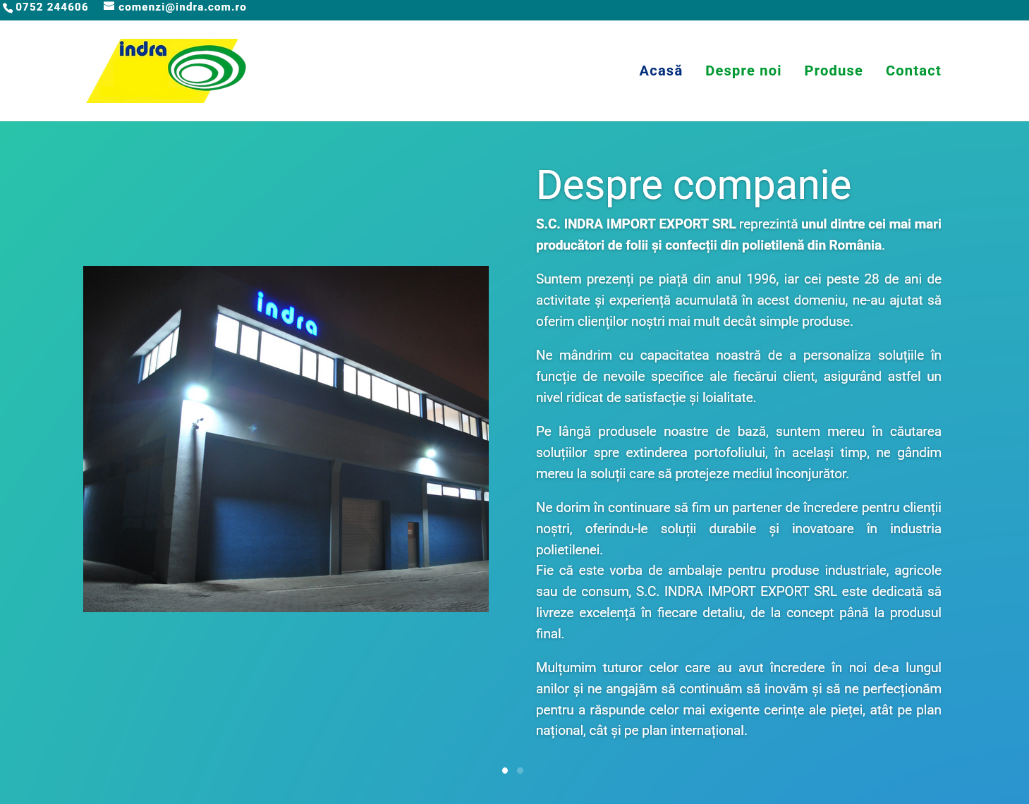 Indra.com.ro - portofoliu web design Weblamp - servicii creare site, web design, digital marketing si SEO