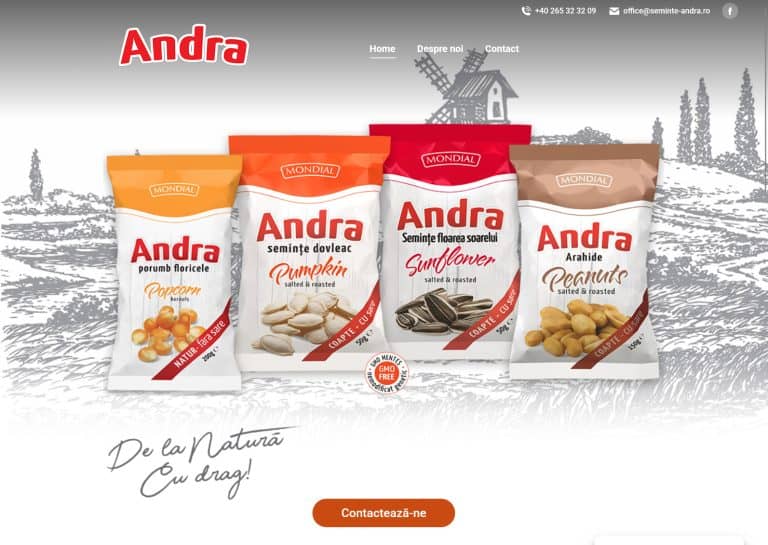 Seminte-andra.ro - portofoliu pentru Weblamp servicii creare pagina web, web design