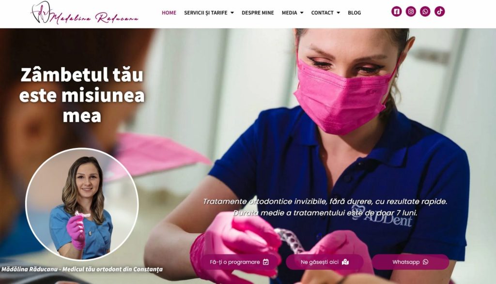 Mădălina Răducanu - Medicul tău ortodont din Constanța - tratamente ortodontice invizibile, fără durere, cu durata medie a tratamentului de doar 7 luni.